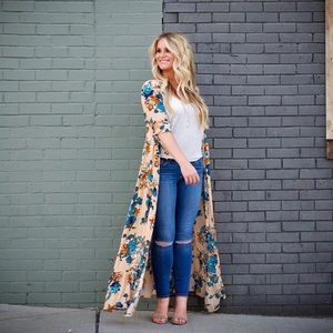 Vici long floral wrap dress